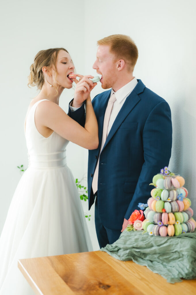 Nontraditional "cake cutting" with macaroons