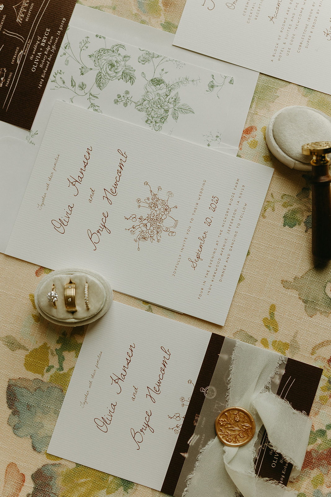 Fall Wedding Invitation Flatlay | Legacy Events Iowa